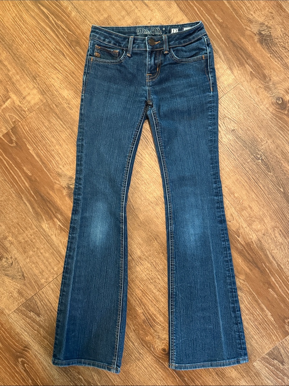 Girls Miss Me Dark Blue Bootcut Jeans
